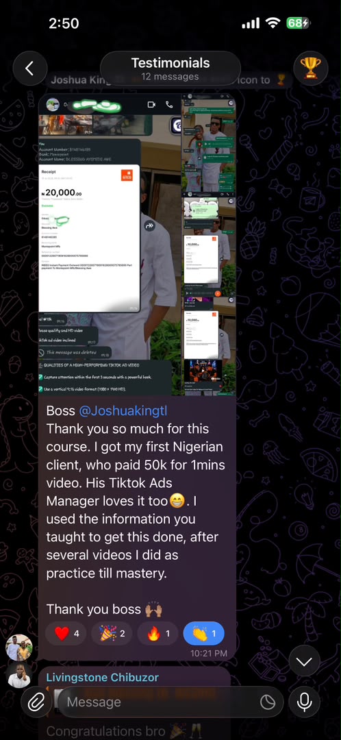 ₦50K first client payment screenshot